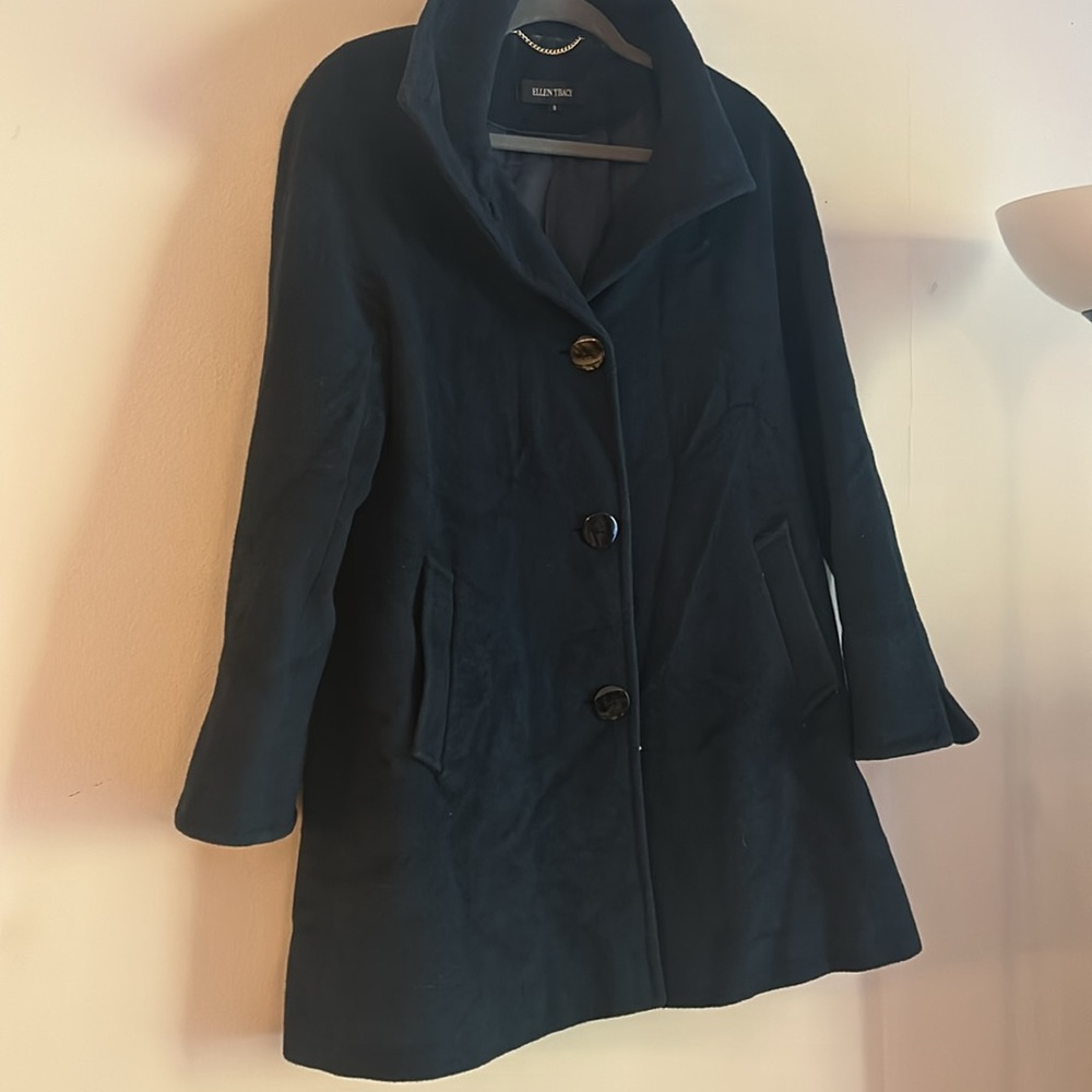 🐑🐇Ellen Tracy Angora & Wool Pea Coat - Picture 4 of 10